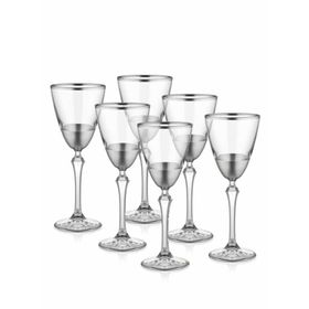 The Mia GLM0007 Gümüş Glam 6 Parça Şarap Kadehi