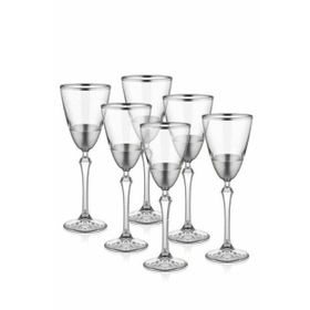 The Mia GLM0007 Gümüş Glam 6 Parça Şarap Kadehi