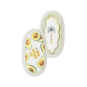 The Mia Italian Summer Desenli Seramik 2'li 23 cm Oval Servis Tabağı