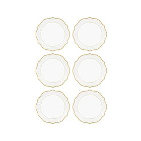 The Mia Jaswely 21 cm 6 Parça Beyaz Pasta Tabağı