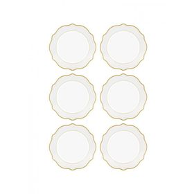 The Mia Jaswely 21 cm 6 Parça Beyaz Pasta Tabağı