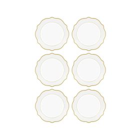 The Mia Jaswely 21 cm 6 Parça Beyaz Pasta Tabağı