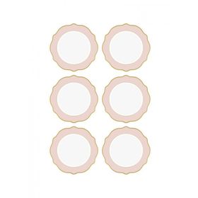 The Mia Jaswely Pembe 21 cm 6 Parça Pasta Tabağı