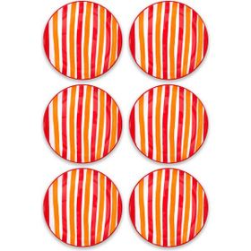 The Mia Joy 19 cm Kırmızı 6'lı Pasta Tabağı Set
