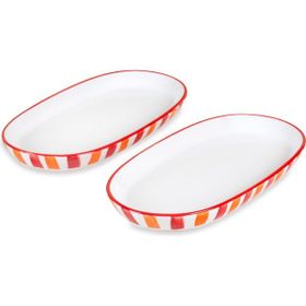 The Mia Joy Kırmızı 14x26x3 cm Oval 2'li Servis Seti