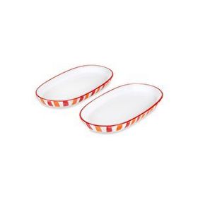 The Mia Joy Kırmızı 14x26x3 cm Oval 2'li Servis Seti