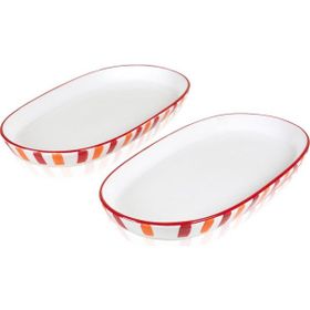 The Mia Joy Kırmızı 17x30x4 CM Oval 2'li Servis Seti