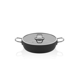 The Mia La Cucina Siyah 24 Cm Kısa Tencere
