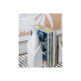 The Mia Licia Beyaz 10x10x35 cm Seramik Vazo