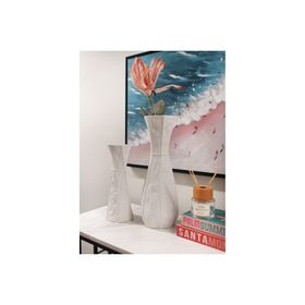 The Mia Licia Beyaz 17x15x45 cm Seramik Vazo
