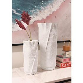 The Mia Licia Seramik Beyaz 12x8x26 cm Vazo