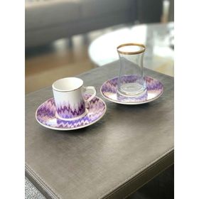 The Mia Lila Renk 18 Parça Kahve Fincanı Ve Çay Seti