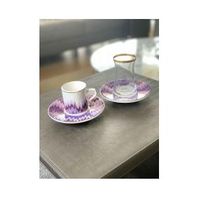 The Mia Lila Renk 18 Parça Kahve Fincanı Ve Çay Seti