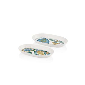 The Mia Lımoncello Basıc Gri 2'li 26 cm Oval Servis Tabak