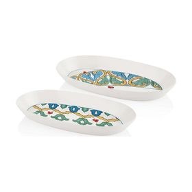 The Mia Lımoncello Basıc Gri 2'li 29 cm Oval Servis Tabak