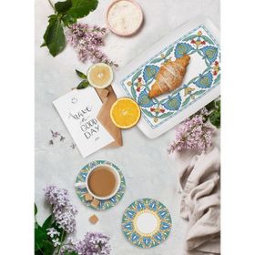 The Mia Limoncello Turkuaz 13 CM 6'lı Çay Tabağı Set