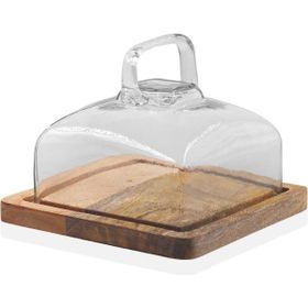 The Mia Madera 13x17x17 CM Dikdörtgen Kek Saklama Fanusu