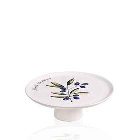The Mia Olivos Seramik 30 cm Ayaklı Servis Tabağı