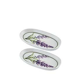 The Mia Provence Beyaz Seramik Oval 2'li Servis Tabağı Seti