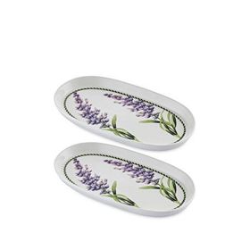 The Mia Provence Beyaz Seramik Oval 2'li Servis Tabağı Seti
