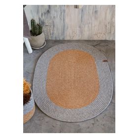 The Mia SPT0046 60x90 cm Gri Jutte Oval Bambu Halı