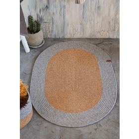 The Mia SPT0046 60x90 cm Gri Jutte Oval Bambu Halı