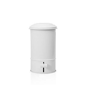 The Mia Stripe Beyaz 5 lt Metal Pedallı Çöp Kovası