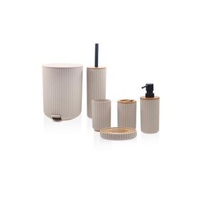 The Mia Stripe Krem 6 Parça Banyo Seti