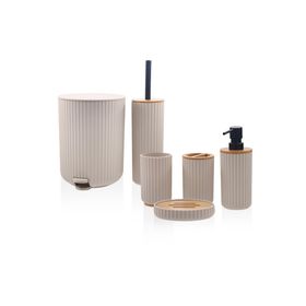 The Mia Stripe Krem 6 Parça Banyo Seti