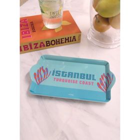 The Mia TPS0064 24x14 cm Mavi İstanbul Mini Tepsi