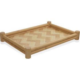 The Mia TPS0072 Wicker 36x25 CM Bambu Tepsi