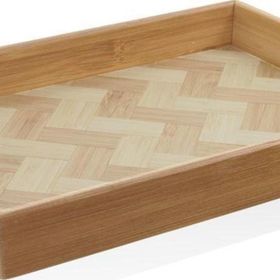 The Mia TPS0074 Wicker 33x23 CM Bambu Tepsi