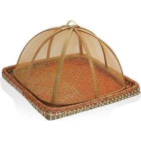 The Mia Transparan Bambu Hasır 38x38x24 CM Tepsi