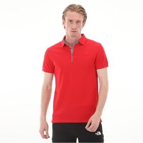 The North Face NF00CEV46821 Kırmızı Premium Polo Piquet Erkek T-shirt