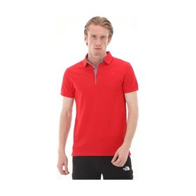 The North Face NF00CEV46821 Kırmızı Premium Polo Piquet Erkek T-shirt