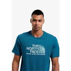 The North Face NF0A4M68P6C1 S/S Rust 2 Tee Mavi Erkek T-shirt
