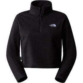 The North Face NF0A855NJK31 W 100 Glacier Cropped Yarım Fermuar Crop Siyah Kadın Polar