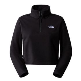 The North Face NF0A855NJK31 W 100 Glacier Cropped Yarım Fermuar Crop Siyah Kadın Polar