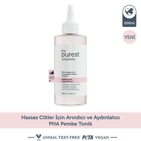 The Purest Solutions 200 ml Hassas Ciltler için Arındırıcı ve Aydınlatıcı PHA Pembe Tonik