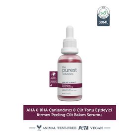 The Purest Solutions AHA BHA Canlandırıcı ve Cilt Tonu Eşitleyici 30 ML Kırmızı Peeling Cilt Serumu