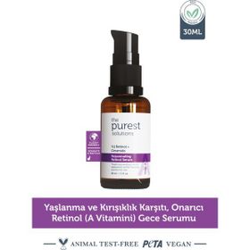 The Purest Solutions Kırışıklık Karşıtı Onarıcı Retinol A Vitamini 30 ml 1% Retinol+Ceramide Gece Serumu