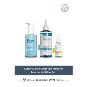 The Purest Solutions Kuru ve Lekeli Ciltler İçin Arındırıcı Leke Karşıtı Bakım Seti