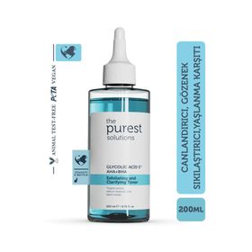 The Purest Solutions Sivilce ve Siyah Nokta Karşıtı Gözenek Sıkılaştırıcı Yaşlanma Karşıtı Yağlı ve Karma Cilt Glikolik Asit 200 ml Tonik
