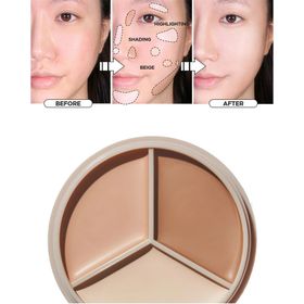 The Saem Cover Perfection Triple Pot 3'lü 02 Contour Beige Concealer