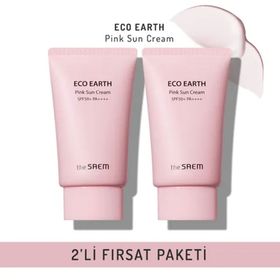 The Saem Pink Sun Cream Spf 50+ ve Pa++++ Ton Dengeleyici Işıltı Veren 2x50 gr Güneş Kremi