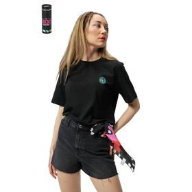 The Socks Company Dancer Bisiklet Yaka Rahat Kalıp Nakışlı Siyah Unisex Kutulu T-Shirt
