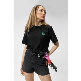The Socks Company Dancer Bisiklet Yaka Rahat Kalıp Nakışlı Siyah Unisex Kutulu T-Shirt
