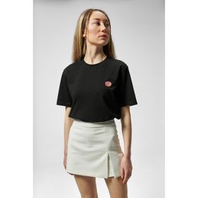 The Socks Company Donut Bisiklet Yaka Rahat Kalıp Nakışlı Siyah Unisex Kutulu T-Shirt