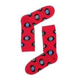 The Socks Company Kırmızı-Saat Desenli Kadın Çorap