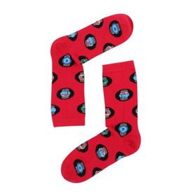 The Socks Company Kırmızı-Saat Desenli Kadın Çorap